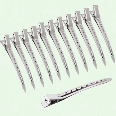 Metal Duck Bill Hair Clips 3.5 Inch, 12PCS Hair Styling Clips with Holes, Alligator Curl Clips for Salon and Women Accessories Girls