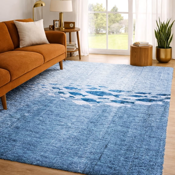 Addison Rugs Dream Shag Premium Machine Washable Transitional Nautical Blue Rectangle Rug, 10' x 14'