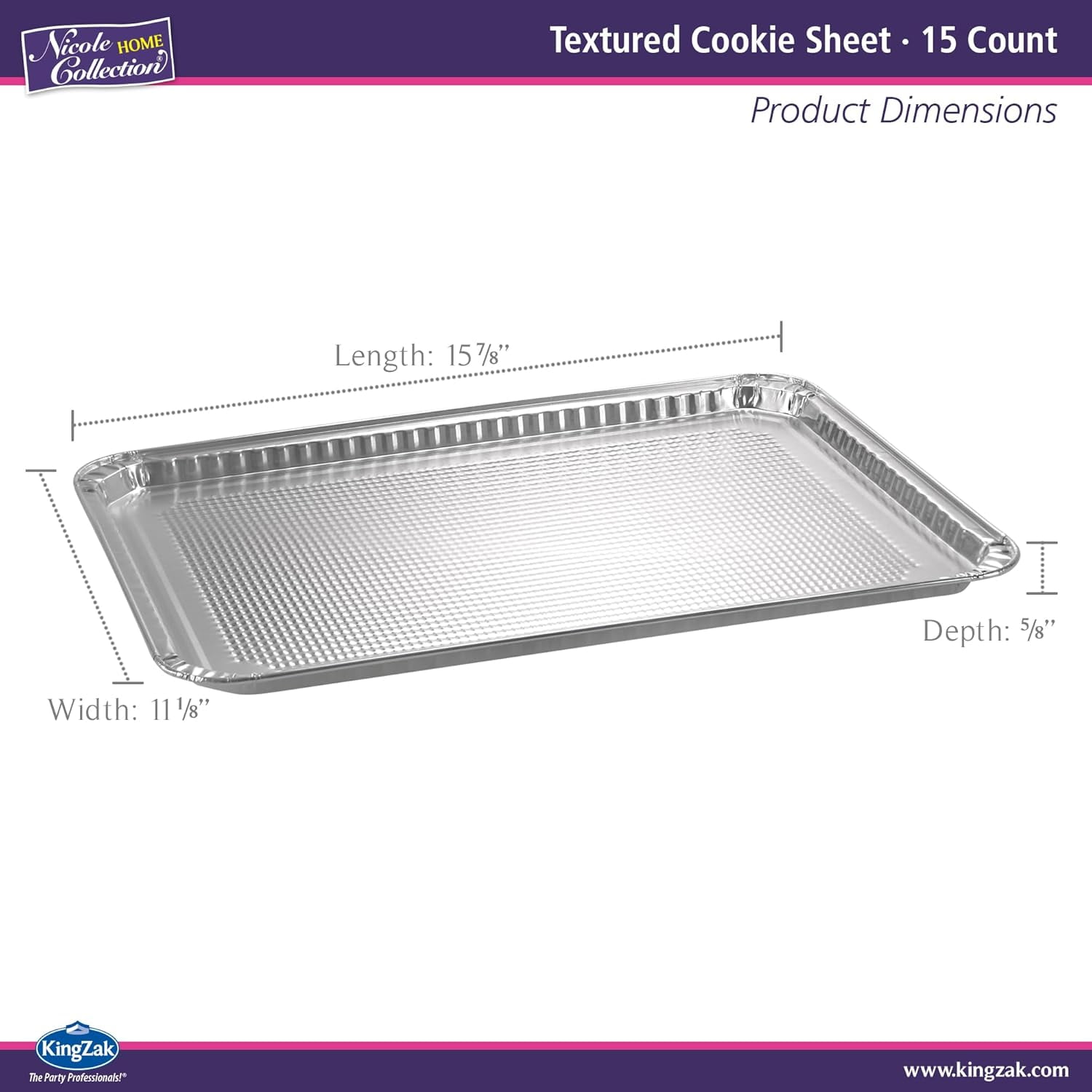 Aluminum Pans Half Size Cookie Sheet 15 Count Durable Nonstick Baking Sheets 17.75" x 12.75" - Sheet Pan, Baking Tray, Cookie Sheets, Foil pans, Foil trays, Sheet Baking Pans
