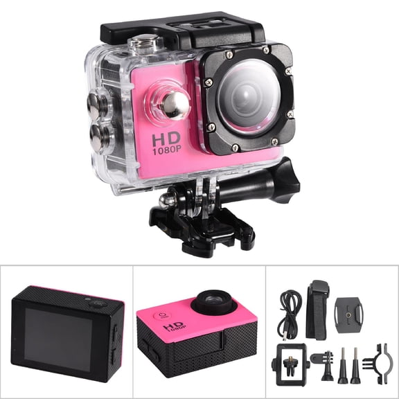 Mini Cámara Deportiva DV, Pantalla De 2,0 Pulgadas, Almacenamiento De 32 GB No Incluido, Resistente Al Agua Hasta 30 M, Soporte Para Bicicleta, Soporte Para Casco Con Kits De