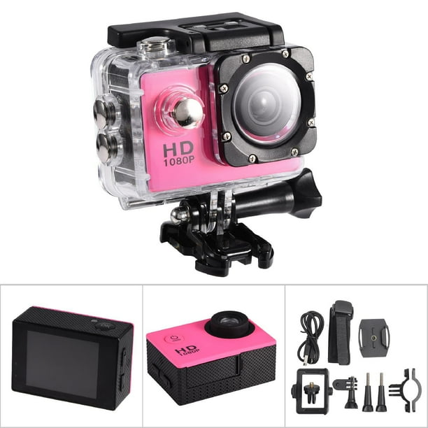 Mini Cámara Deportiva DV, Pantalla De 2,0 Pulgadas, Almacenamiento De 32 GB No Incluido, Resistente Al Agua Hasta 30 M, Soporte Para Bicicleta, Soporte Para Casco Con Kits De