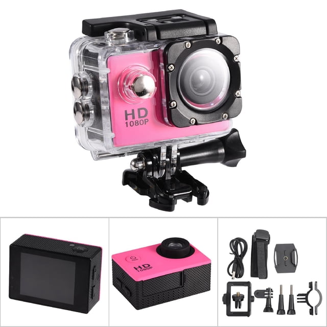 Mini Cámara Deportiva DV, Pantalla De 2,0 Pulgadas, Almacenamiento De 32 GB No Incluido, Resistente Al Agua Hasta 30 M, Soporte Para Bicicleta, Soporte Para Casco Con Kits De