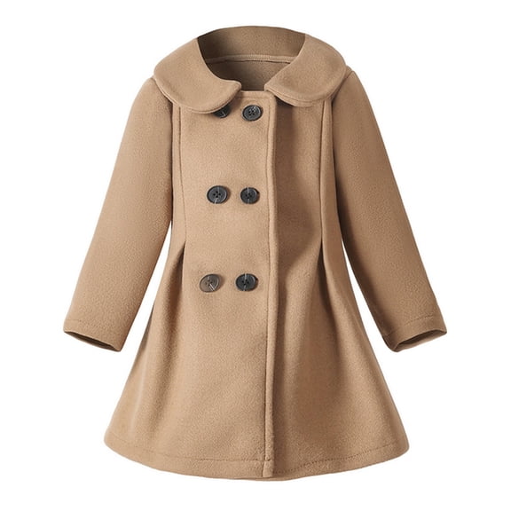 Bysome Toddler Boys Girls Long Coat Winter Warm Coat Kids Jacket Outwear Clothes Khaki 4-5 Years