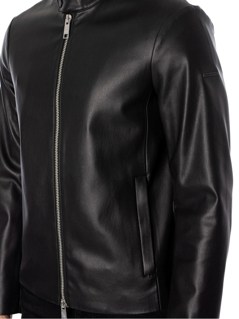 Armani Exchange Faux Leather Jacket, Black - Walmart.com