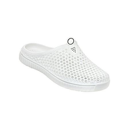 

AmeriMark Women s Adult Comfort Clog Flats White 10 Medium US Women