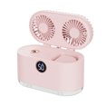 thumbnail image 2 of Neinkie 2000mAh Misting Fan with 3 Speed Double Head Rechargeable Quiet Intermittent/Consistent Misting Cooling Digital Display Spray Fan Summer Gift, 2 of 9