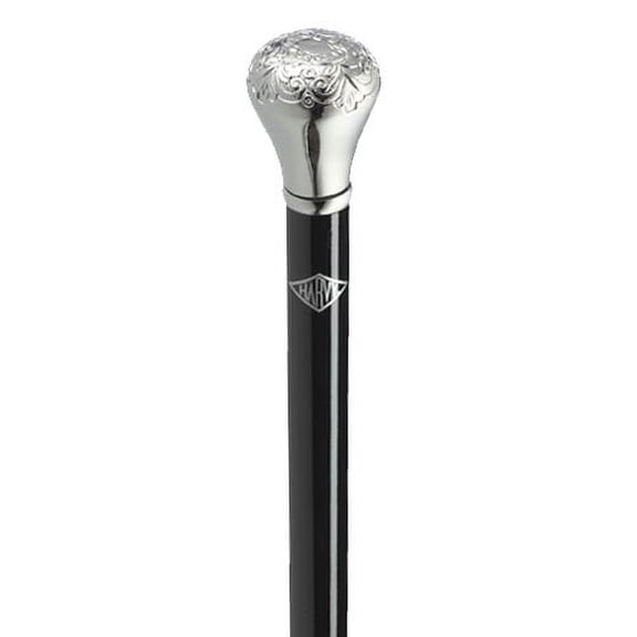 Walking Cane Men Embossed Knob Cane Chrome Plated Acrylic Handle