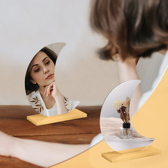 Xihbxyly En Venta Espejo Irregularidad Moda Escritorio, Espejo de Maquillaje para Escritorio