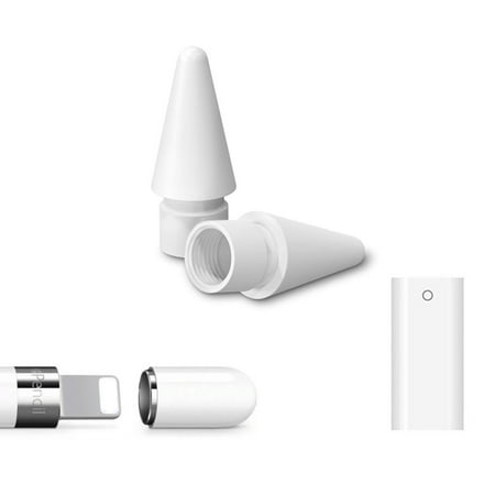 LNGOOR Replacement Ipencil Magnetic Replacement Caps + Charging Adapter for Apple Pencil Compatible for Apple Pencil Protector Cap and Charger Convertor Apple Pencil