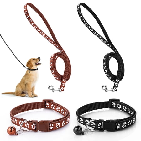 Molain Dog Puppy Pet Cat Kitten Collar and Leash Set, Adjustable Pet Dog Car Collar with Leash, Durable Training Rope Quick Release Clip Buckle Collar for Small Dog Cat Puppies Kittens