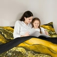 thumbnail image 5 of Manfei Aesthetic Marble Bedding Comforter Set,Luxury Style Twin Comforter Sets,Gold Black Bedding Set For Teens,Breathable Bedroom Decor Reversible,2 Pieces, 5 of 8