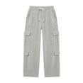thumbnail image 4 of CONZONE Womens Cargo Pants Straight Leg Baggy Pants for Women Drawstring Fall Winter Trousers with Pockets, 4 of 4