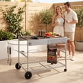 thumbnail image 4 of ELLEGNT Fits 18" & 22" Weber Kettle – Outdoor Grill Table with Wire Rack, Includes Garbage Can, 4 of 10