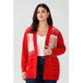 thumbnail image 2 of CASSIE LIZ Womens Sweaters Plus Size Fall Cardigans for Women Fashion Red Snowflake Open Front Cardigans Casual Winter Long Sleeve Lightweight Knit Holiday Sweaters with Pocket XL 14W-16W, 2 of 7