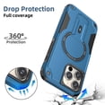 thumbnail image 7 of for iPhone 16e Phone Case with Adjustable Kickstand,Compatible with MagSafe Shockproof Anti-fall Bumper Cases Heavy-Duty Magnetic Protective Phone Case Cover for iPhone 16e,Darkblue, 7 of 7