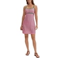 thumbnail image 2 of ATHLECHIC Womens Striped Print Summer Dresses Spaghetti Strap Sleeveless Casual Henley Short Sundress Mini Dress XL Pink, 2 of 6