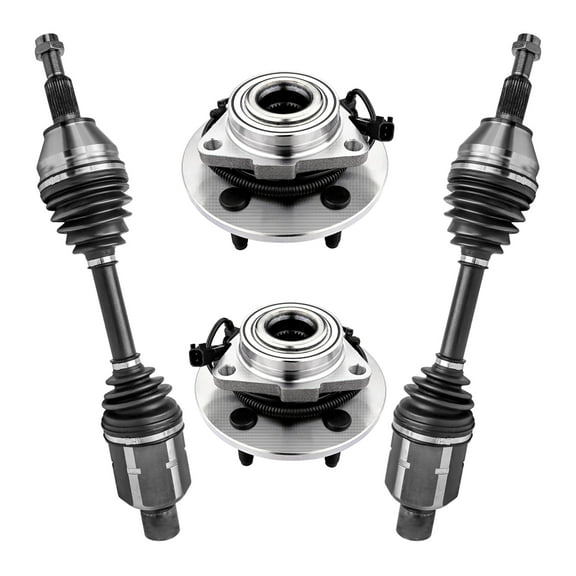 AutoShack Front CV Axle Shaft Wheel Hub Bearing Assemblies with ABS | Replacement for 2009-2010 Dodge Ram 1500 2011 Ram 1500 | 4-PC