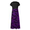 thumbnail image 4 of LINMOUA Robe Longue pour Femmes Robe Maxi Décontractée Robe Décontractée Manches Courtes Col en V Taille Bohème Robe Imprimée Halloween, 4 of 5