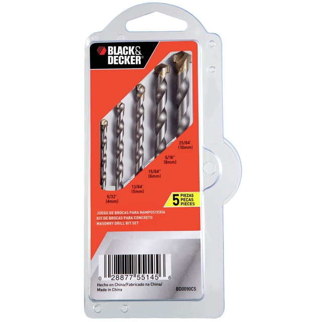 Set de 5 Brocas para Concreto BLACK+DECKER BD0090CS