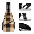 thumbnail image 3 of Full Print Chest Bag 8×15in Outer Large Bag On Both Sides Of Mesh Bag Inside Pocket Design Sponge Pad Shoulder Strap SandyBrown Buffalo Plaid Check Tartan Scotland_4, 3 of 8