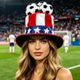 thumbnail image 4 of Hat Football Party Hat Hat With Football Decoration High Top Hat Football Clothing Hat Patchwork Hat, 4 of 6