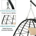 thumbnail image 6 of Clearance! Hanging Wicker Egg Chair, Outdoor Patio Hanging Chairs with Stand, UV Resistant Hammock Chair with Comfortable Cushion, Durable Indoor Swing Egg Chair for Bedroom, Garden, Backyard, 6 of 8