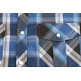 thumbnail image 3 of Men?s Western Short Sleeve Button Down Casual Plaid Pearl Snap Cowboy Shirt (#4 Blue/Black, 3XL), 3 of 3