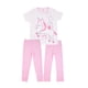 thumbnail image 1 of Set de Pijama 3 Piezas en Algodón Hipoalergénico, Playera Manga Corta, Pantalón y Pantalón Capri Baby Creysi  ROSA CLARO 6, 1 of 3