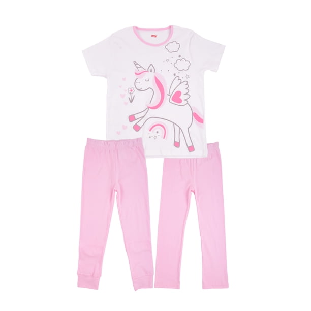 Set de Pijama 3 Piezas en Algodón Hipoalergénico, Playera Manga Corta, Pantalón y Pantalón Capri Baby Creysi ROSA CLARO 6