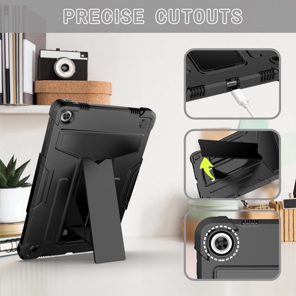 for Lenovo Tab M10 FHD Plus 10.3" 2020 Case with Pencil Holder & Kickstand, Shockproof Drop Proof Kids Friendly Rugged Full Body Protective Cover for Lenovo Tab M10 FHD Plus 10.3" 2020, Black