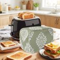 thumbnail image 3 of Toaster Cover 4 Slice, Baroque Sage Green Dustproof Bakeware Oven Protector with Top Hook, Vintage Damask Classic Floral Waterproof Small Kitchen Appliance Toasters Dust Cover, 12"x11"x8", 3 of 9