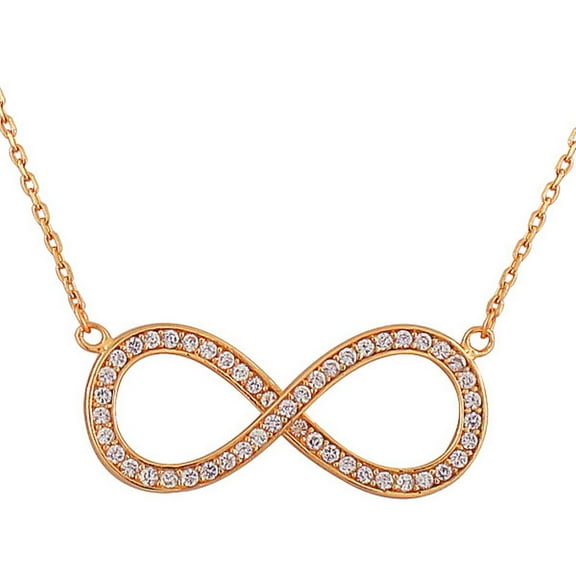 925 Sterling Silver Infinity CZ Womens Pendant Necklace with Chain