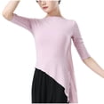 thumbnail image 2 of Jsaierl 3/4 Sleeve Chiffon Tops for Women Plus Size Crew Neck Shirts Boho Solid Petite Blouses Flowy Dressy Tunic Top S-3XL, 2 of 3