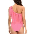 thumbnail image 3 of SWSMCLT Women's Sexy One Shoulder Swimsuit Beach Slimming Swimming One Shoulder Backless One Piece Bathing Suit Padded Pink Medium, 3 of 4