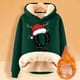 thumbnail image 2 of WILLBEST Sudadera con Capucha para Mujer, con Estampado de Letras Navideñas Sudadera Gruesa de Lana, Cálida para El Invierno Tops de Moda XXXX-Grande, 2 of 4