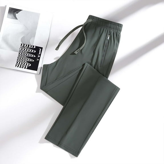 Delayuji Yoga Pants Women Stretch Active Women Unisex Quick Drying Pants Breathable Loose Pants Womens Cool Stretch Pants with Zipper Pockets Women's Athletic Pants Green L