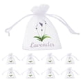 thumbnail image 1 of 20 bolsitas de lavanda con cordón, bolsas de organza vacías, bolsas de organza vacías, bolsas de gasa para lavanda, hierbas, especias, color blanco, 1 of 8