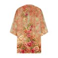 thumbnail image 4 of Puntoco Abrigo Cárdigan De Manga Abullonada Con Estampado Floral Para Mujer Blusa Suelta De Gasa Para Cubrir Blusas Informales Liquidación Puntoco Puntoco-1, 4 of 4