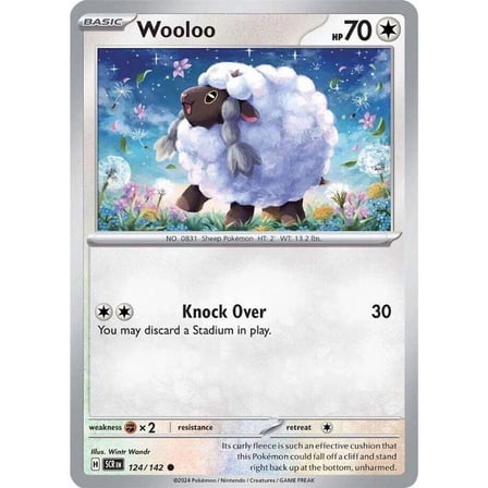 Pokemon Stellar Crown Common Wooloo #124