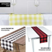 Efavormart 14 x 108 Buffalo Plaid Table Runner Gingham Polyester Checkered Table Runner for Dinner, Outdoor or Indoor Gatherings Table Home Decorations - Black / Red
