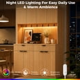 thumbnail image 3 of Hijob 71" Tall Fluted Pantry Cabinet Storage with 47.2" Wide Coffee Bar, Kitchen Buffet Hutch with LED Light and Charging Station, Microwave Shelf, Drawers, Natural, 3 of 8
