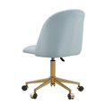 thumbnail image 6 of Linon Alyssa Upholstered Adjustable Swivel Desk Chair Gold Legs in Light Blue, 6 of 18
