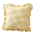 thumbnail image 2 of Cotton Ruffled Throw Pillow Cover Checkered Frill Cushion Cover Cottagecore Sofa Decor Yellow Plaid, 2 of 7