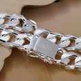 thumbnail image 3 of EOEMY Fashion 925 Silver Curb Chain Bracelet Bangle Charm Women Men Party Jewelry Gift-#1, 3 of 3