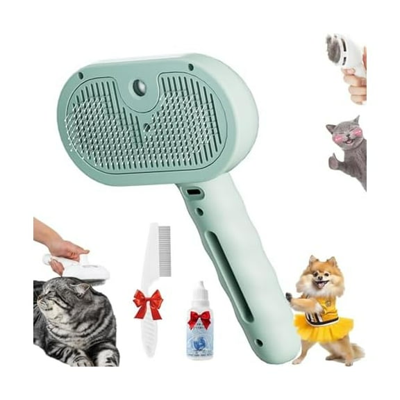 Saluqifa Kivori Pet Grooming Brush, Pet Spray Hair Removal Comb, Cat Spray Brush For Shedding, Water Brush For Cats And Dogs, Pet Hair Removal Comb With Water Tank And Release Button (Green)