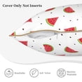 thumbnail image 5 of Fotbe Hand Drawn Watermelon Pattern Velvet Decorative Throw Pillow Covers with Elegant Piping, Soft Plush Cushion Cover for Sofa, Bed, Car, Office-16"x16", 5 of 8