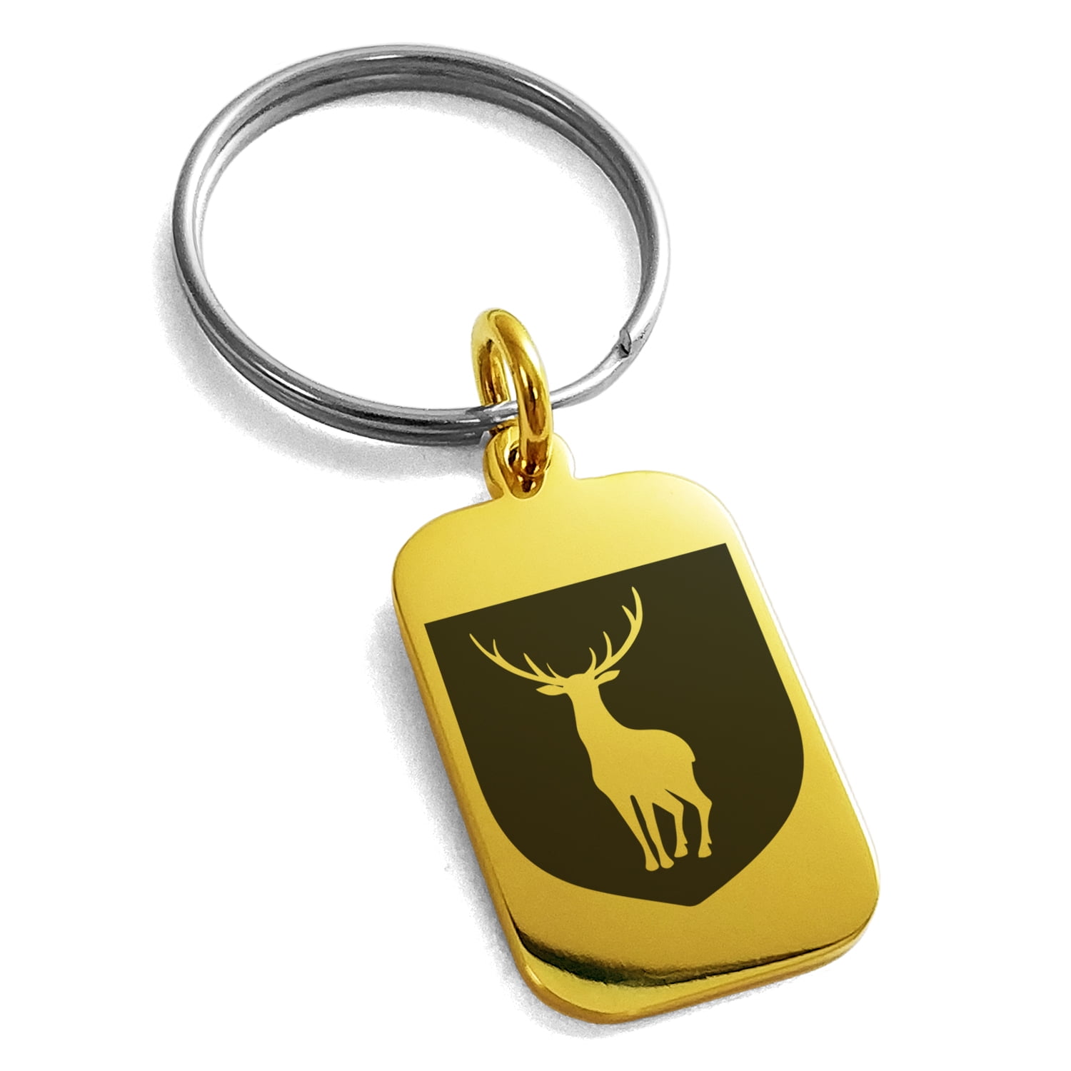 Stainless Steel Stag Purity Coat of Arms Shield Engraved Small ...
