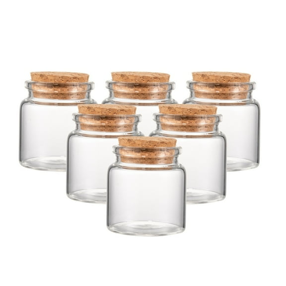 Glass Jar Glass Bottle for Bead Containers with Cork Stopper Wishing Bottle Clear 58x47mm Bottleneck: 36mm in diameter Capacity: 23ml(0.77 fl. oz)