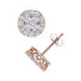 thumbnail image 2 of 1 Carat (ctw) Cluster Diamond Stud Earrings in 10K Rose Gold, 2 of 4
