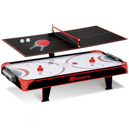 MD Sports 44 inch Air Powered Hockey Table Top with Table Tennis Top with APP (Best Fantasy Hockey App)